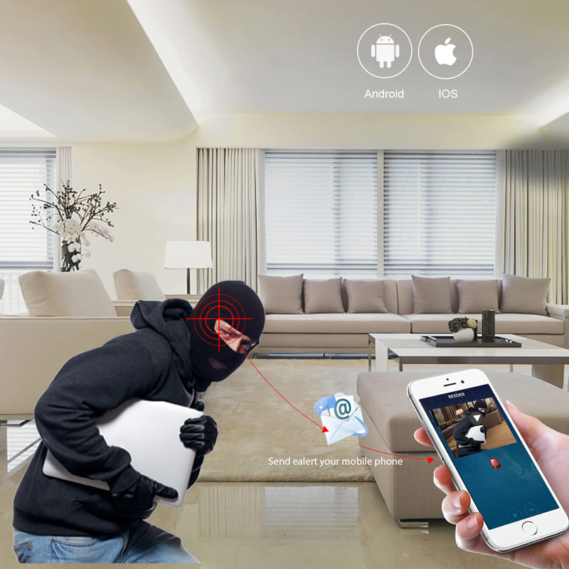 Camera IP VR Yoosee Mini còn tích hợp tính năng cảm biến phát hiện chuyển động