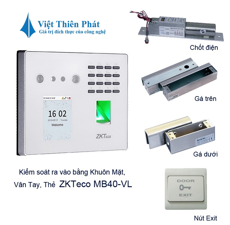 Lắp đặt máy chấm công khuôn mặt MB40-VL