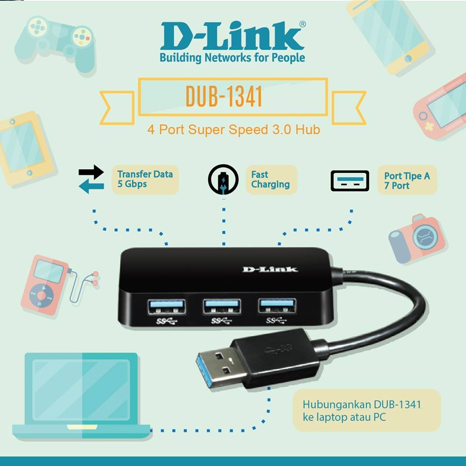 Địa chỉ bán BỘ CHIA USB 4 CỔNG D-LINK DUB-1341 giá rẻ