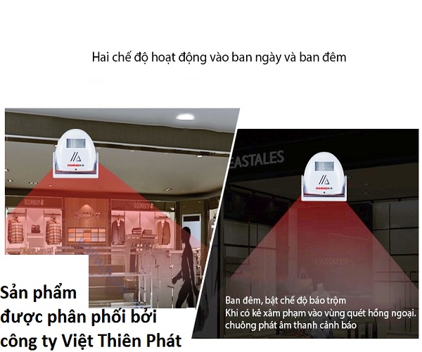 Chuông báo khách báo trộm cảm ứng chuyển động có remote 9915IR