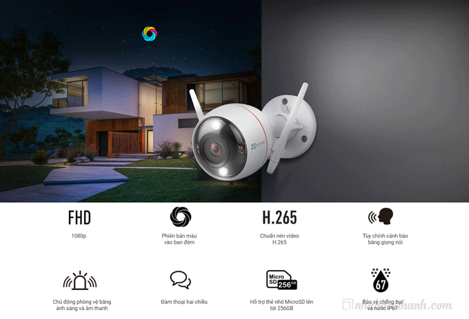 Lắp đặt Camera thân wifi Ezviz C3W (ColorNightVision Pro)