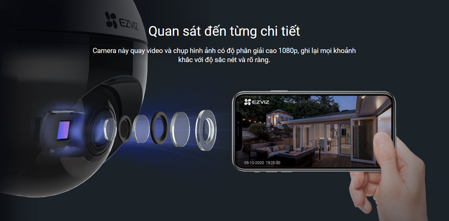 Camera Wifi Ezviz C8C quan sát ban đêm