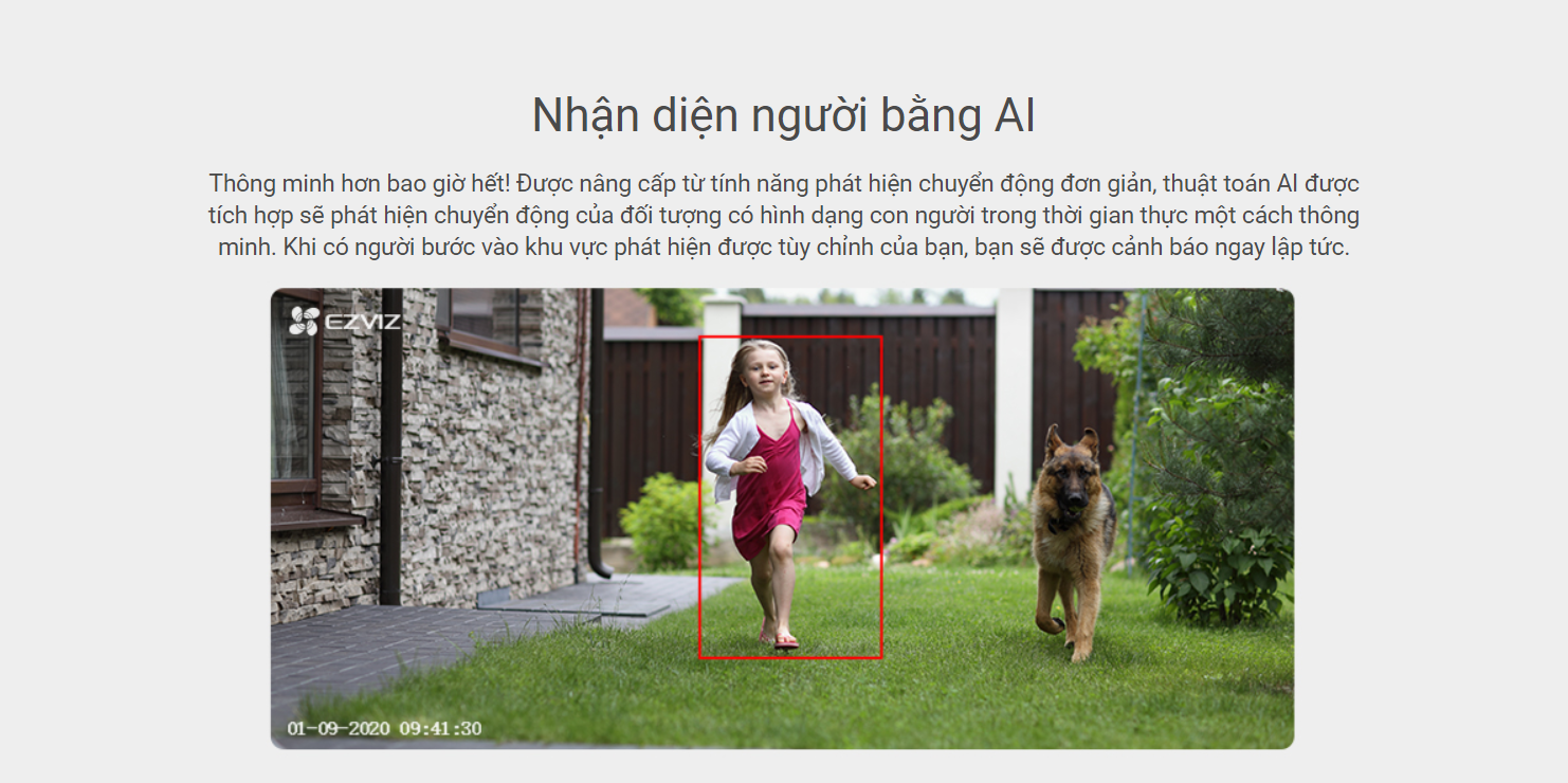 Camera Wifi Ezviz C8C nhận diện người