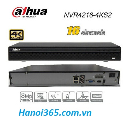 Phân phối ĐẦU GHI HÌNH 16 KÊNH DAHUA DHI-NVR4216-4KS2