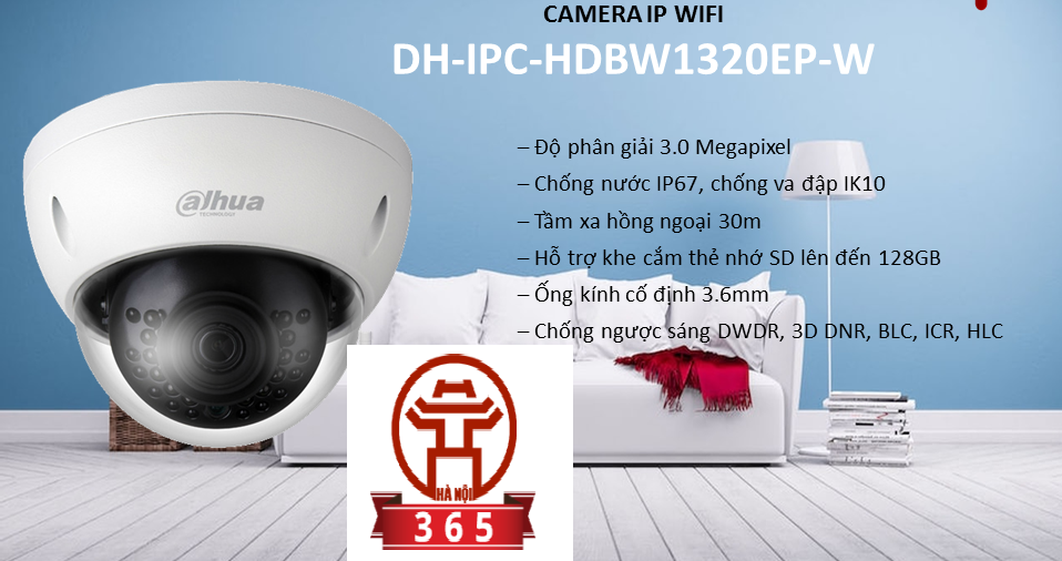 Bán CAMERA IP DOME 3.0MP DAHUA DH-IPC-HDBW1320EP-W giá rẻ