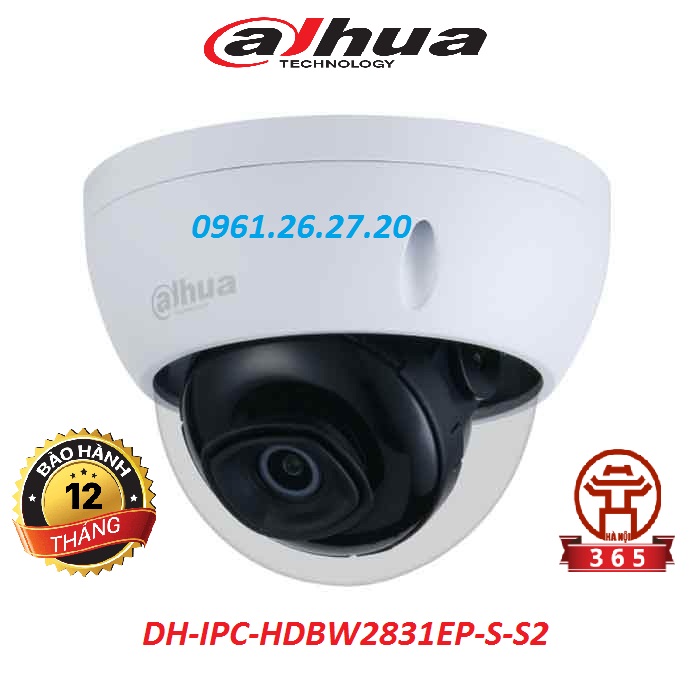 Phân phối CAMERA IP DOME 8.0MP DAHUA DH-IPC-HDBW2831EP-S-S2