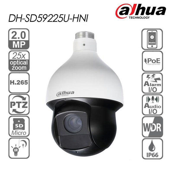 Phân phối CAMERA IP DOME 2MP DAHUA DH-SD59225U-HNI