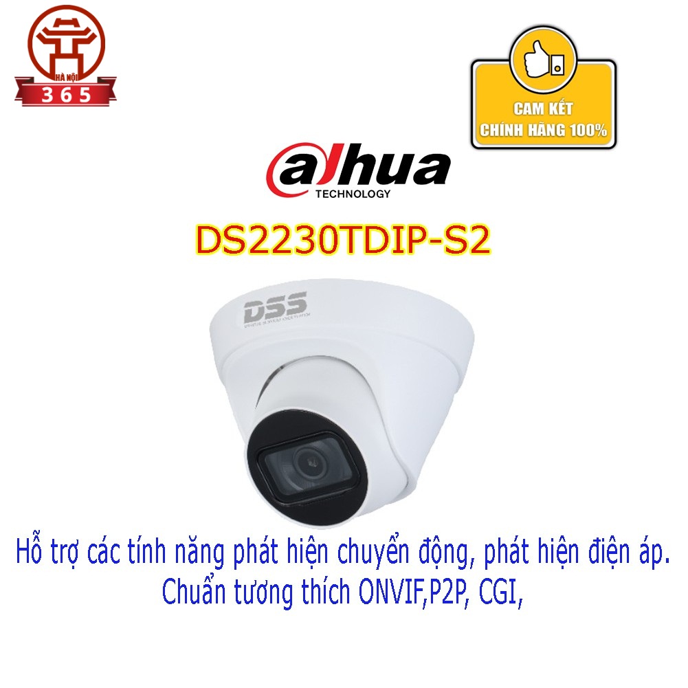 Phân phối CAMERA IP DOME 2.0MP DAHUA DS2230TDIP-S2