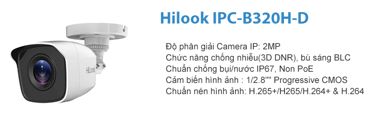 Bán Camera IP 2MP Hilook IPC-B320H-D (non POE) giá rẻ