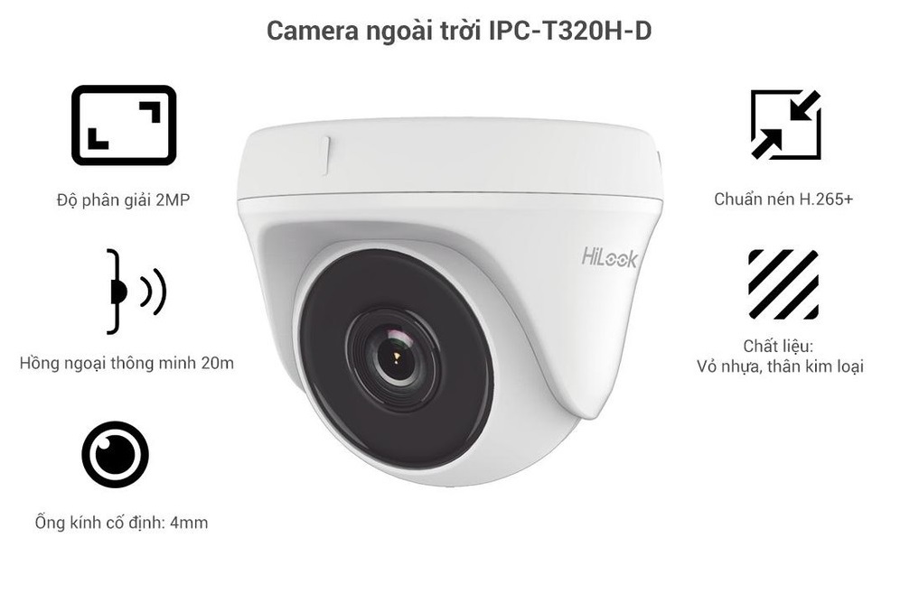 Lắp đặt Camera IP Dome 2 MP Hilook IPC-T320H-D (non POE)
