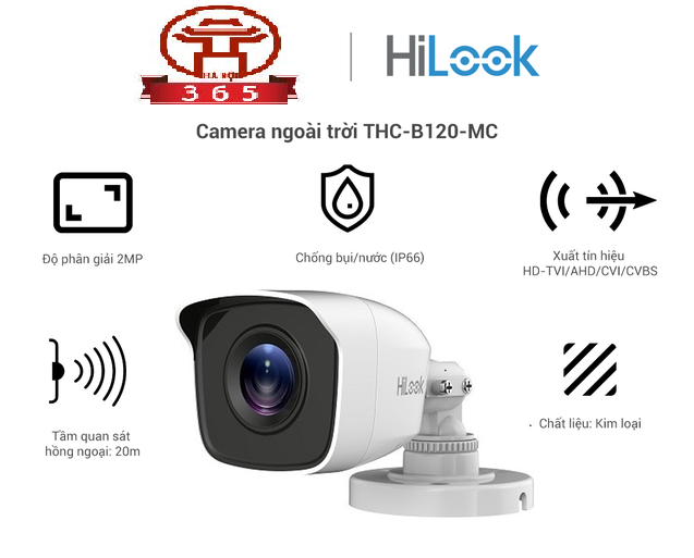 Bán Camera HDTVI 2MP Hilook THC-B120-MC giá rẻ