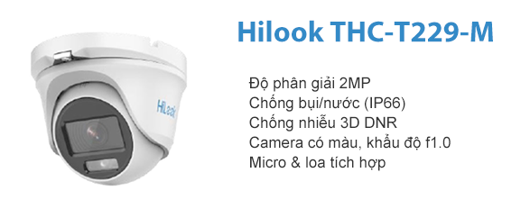 Bán Camera Dome HDTVI 2MP Hilook THC-T229-M