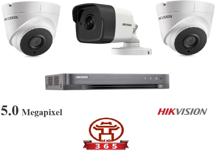 Mua, lắp đặt Bộ 3 Camera 5.0Mp Hikvision (Trong Nhà Hoặc Ngoài Trời)
