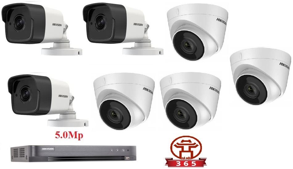 Mua và lắp đặt Bộ 7 Camera 5.0Mp Hikvision (Trong Nhà Hoặc Ngoài Trời)