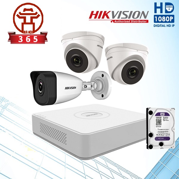 Bán BỘ 3 CAMERA IP 2.0MP HIKVISION (TRONG NHÀ HOẶC NGOÀI TRỜI) giá rẻ