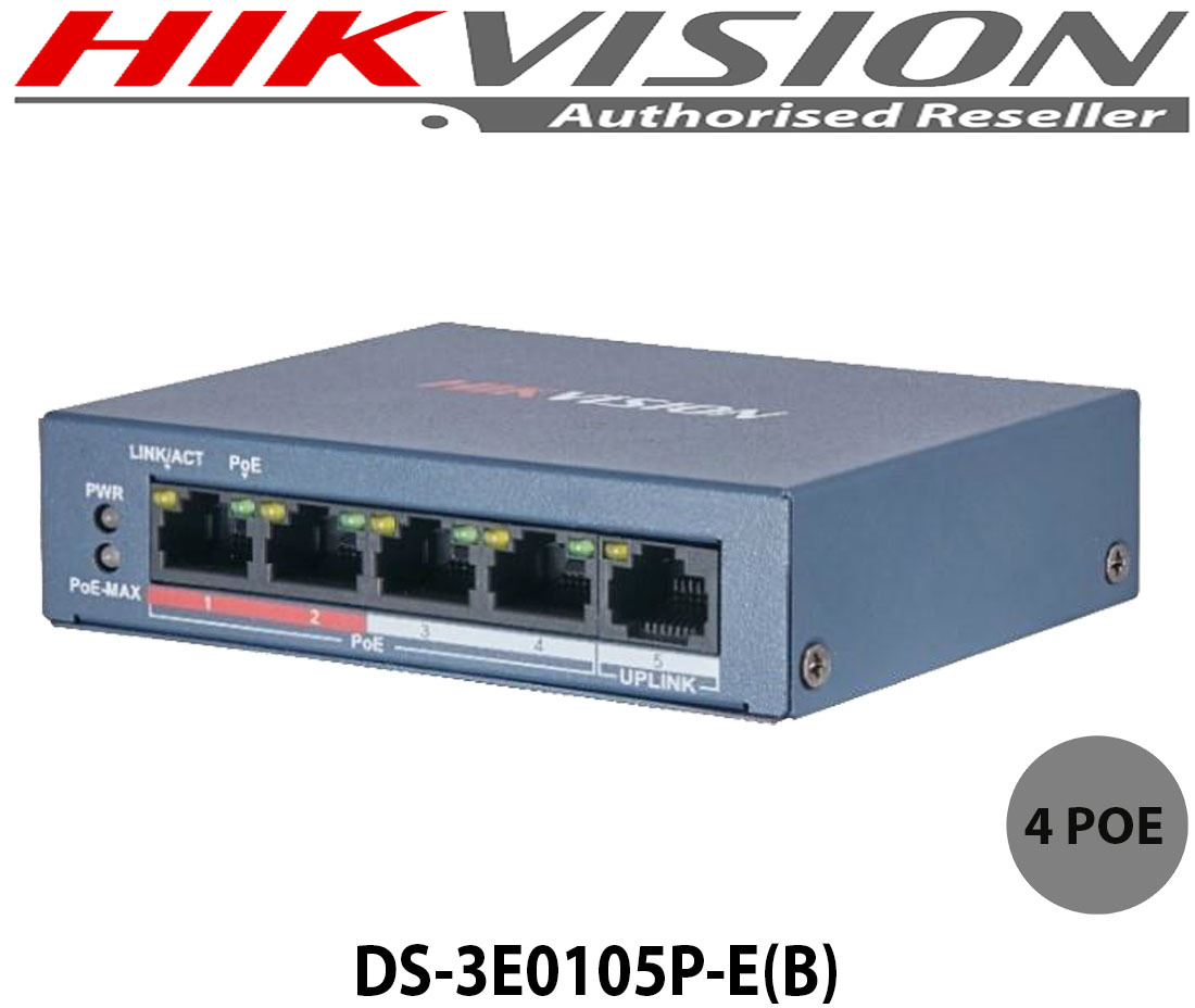 phân phối SWITCH POE HIKVISION 4 PORT DS-3E0105P-E/(B)