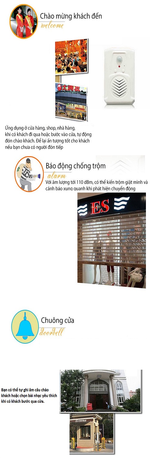 Báo khách 2 chiều phát nhạc MP3 từ thẻ nhớ Darho