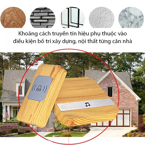 CHUÔNG CỬA KHÔNG DÂY HỌC LỆNH VỎ GỖ HM-801