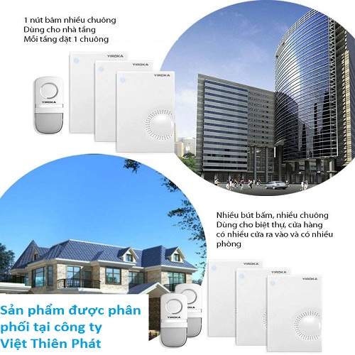 Chuông không dây không dùng pin, chống nước Yiroka Z-518