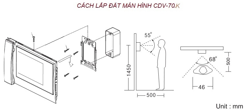 Địa chỉ bán MÀN HÌNH MÀU CHUÔNG CỬA COMMAX CDV-70K giá rẻ