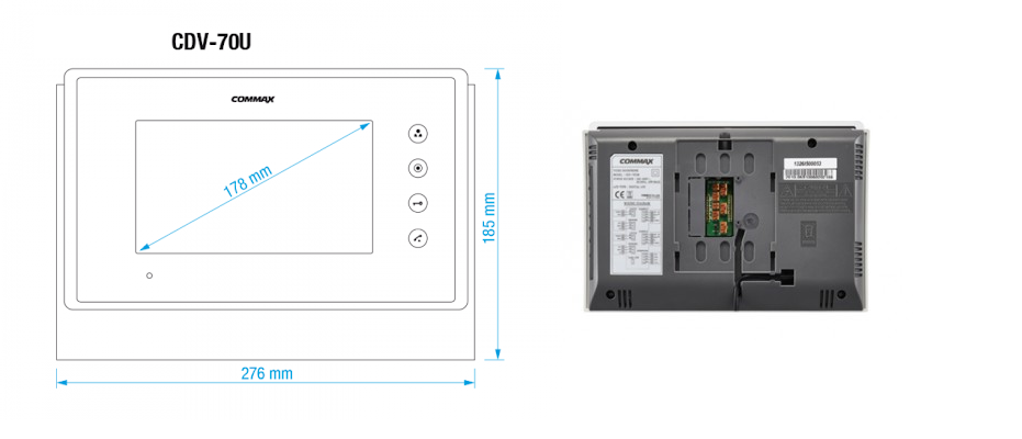 phân phối MÀN HÌNH MÀU CHUÔNG CỬA COMMAX CDV-70U