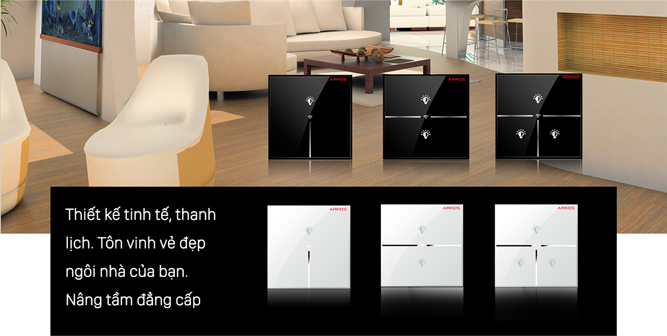 công tắc điện arkos sang trọng, tiện nghi - Nhà Thông Minh Việt Thiên Phát
