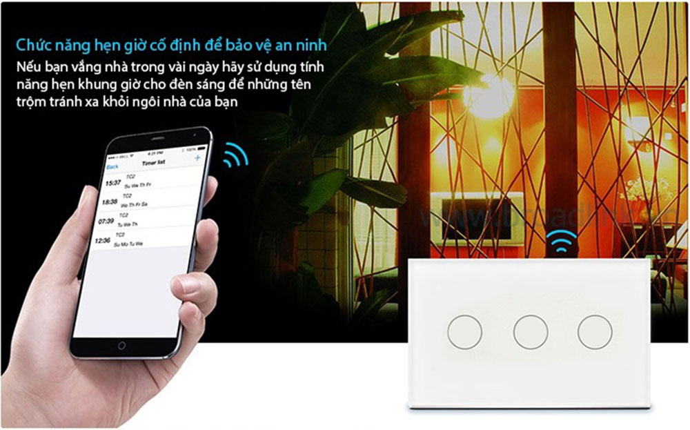 Chức năng hẹn giờ của công tắc điện thông minh - nhà thông minh