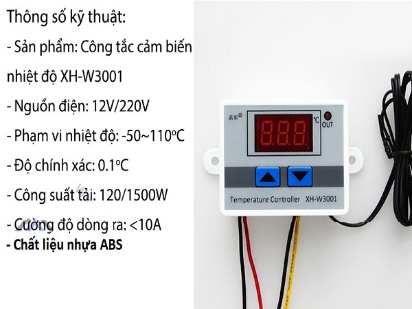 CÔNG TẮC CẢM BIẾN NHIỆT ĐỘ XH-W3001