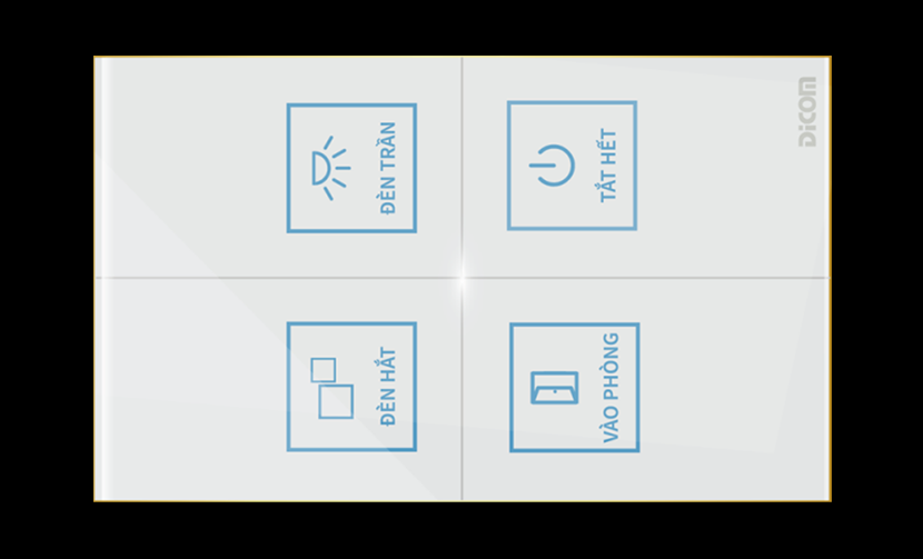 Bán CÔNG TẮC CẢM ỨNG DICOM HCN DỌC 4 NÚT giá rẻ