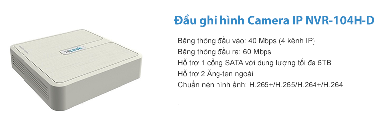 Lắp đặt Đầu ghi hình IP 4 kênh HiLook NVR-104H-D chi phí thấp