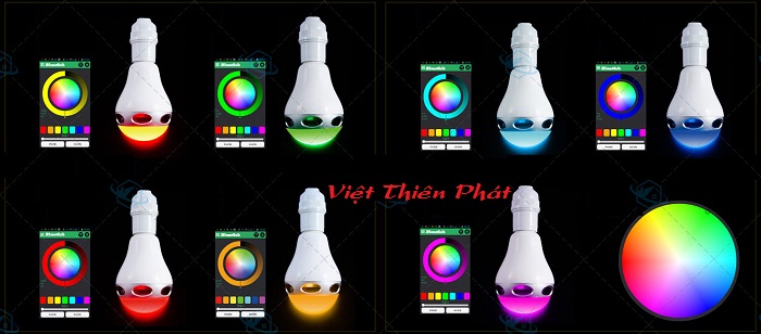 bán bóng Đèn LED đổi màu kiêm bluetooth và loa RGB-BT5