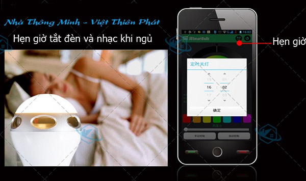 Bóng Đèn kiêm bluetooth và loa RGB-BT5 hẹn giờ bật tắt