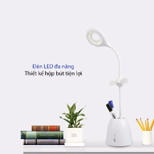 Đèn LED để bàn, bảo vệ mắt tích hợp quạt, ống bút LEDTA01