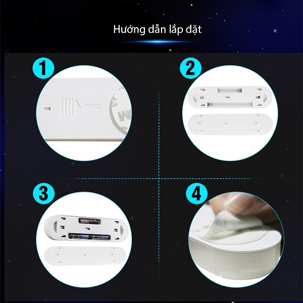 Đèn tủ quần áo, tủ bếp nút bấm cảm ứng có điều chỉnh hướng HM-TDL01