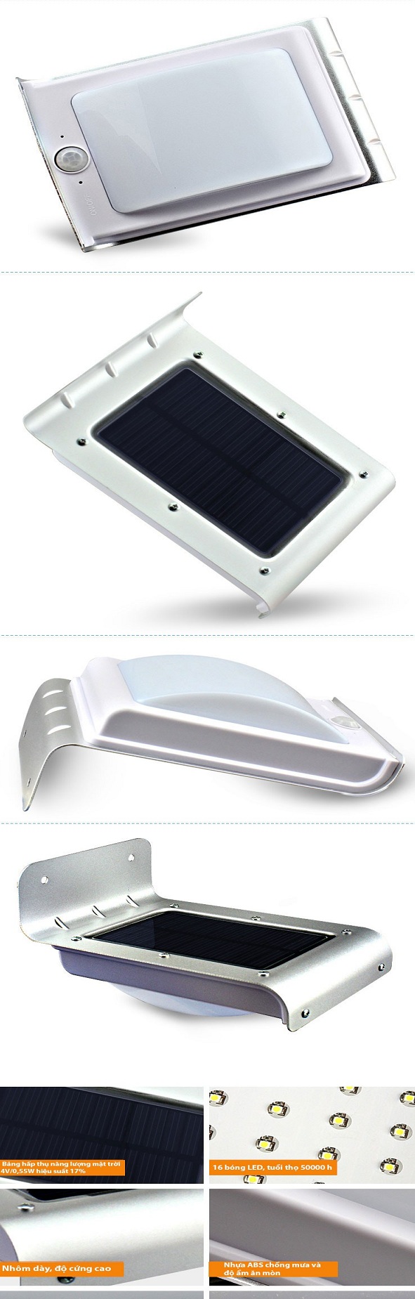 Bán Đèn Led năng lượng mặt trời P-16LED
