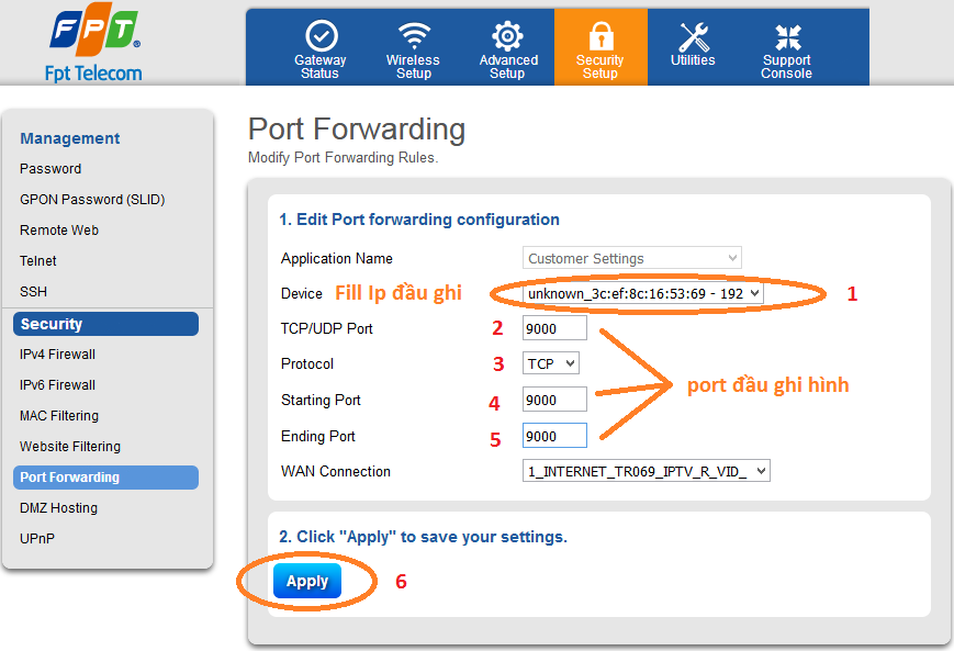 Hướng dẫn NAT Port Modem Gpon của FPT