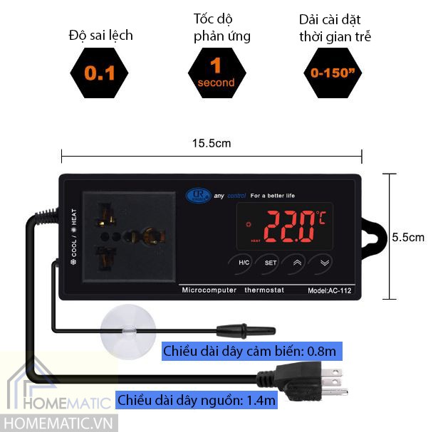 Ổ cắm cảm biến nhiệt độ chính xác AC112