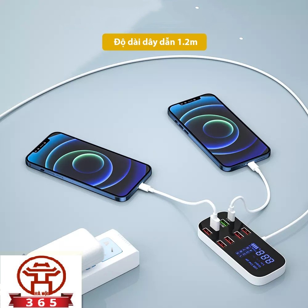 Ổ cắm sạc 8 cổng hỗ trợ sạc nhanh QC3.0 A9D+
