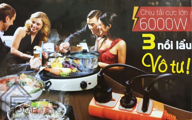 Ổ cắm siêu chịu tải lõi sứ 4 cổng O4K6500C