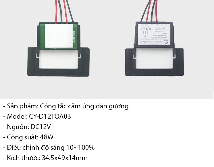 Công tắc cảm ứng dán gương Marvel One CY-D12TOA03