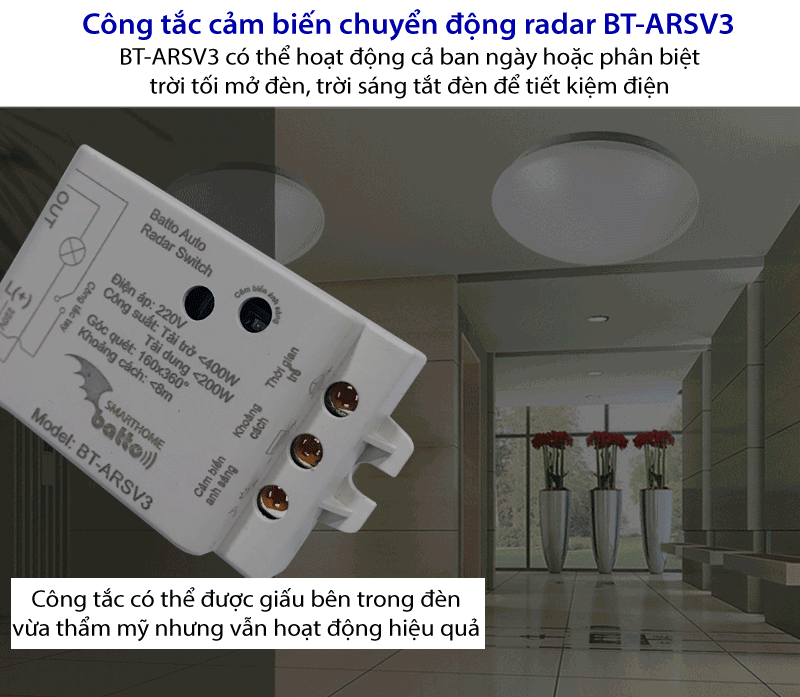 Bán Công tắc cảm biến chuyển động radar BT-ARSV3 giá rẻ