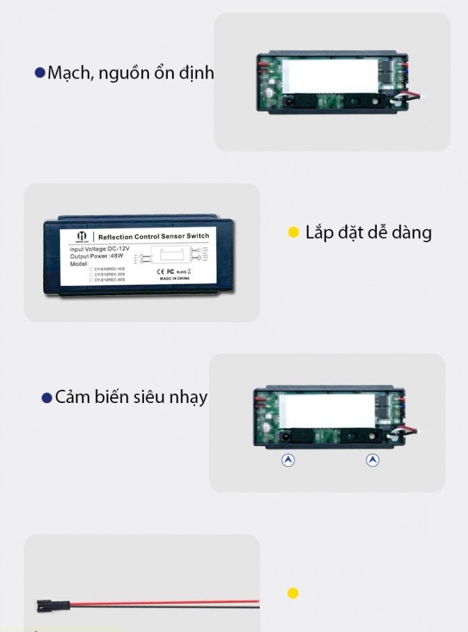 Công tắc gương cảm biến tiệm cận Marvel One HMCY-D12REC