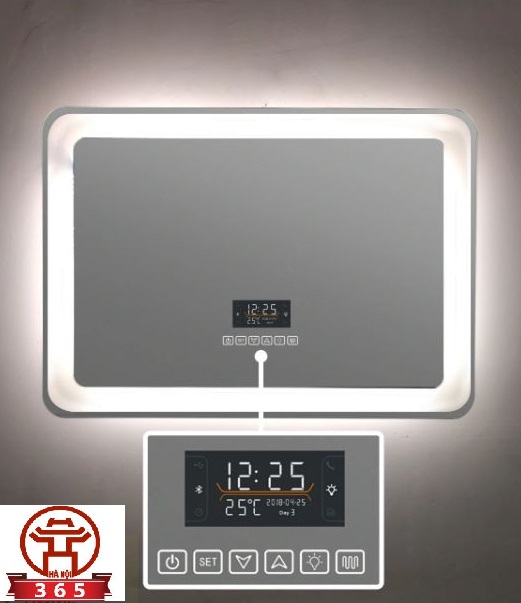 Công tắc gương cảm ứng chạm bật đèn hỗ trợ màn hiển thị nhiệt độ, độ ẩm, loa bluetooth HMCY-D12TOK60