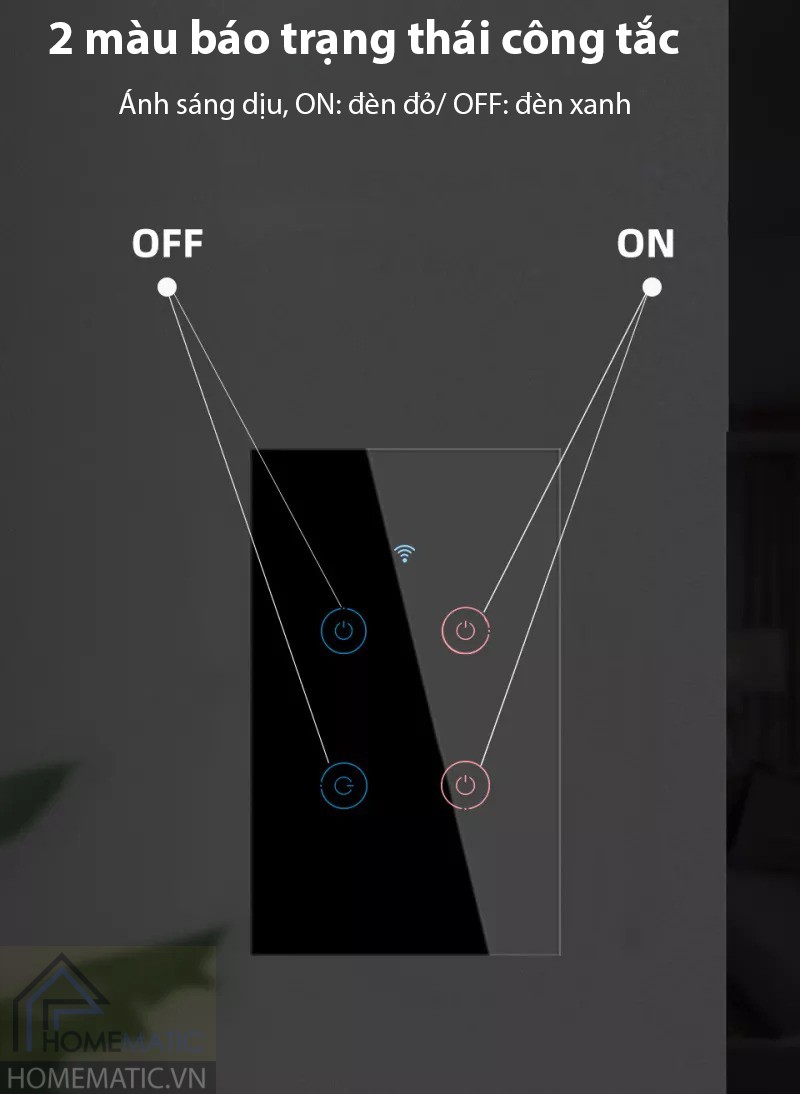 Công tắc Wifi mặt kính thế hệ mới Tuya HM21 (Remote)