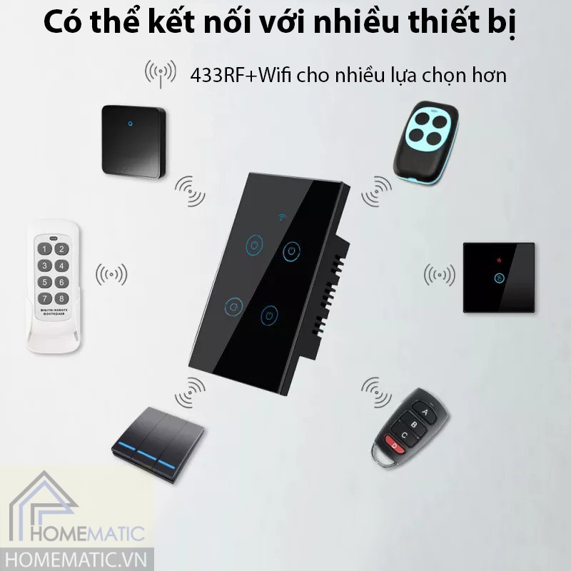 Công tắc Wifi mặt kính thế hệ mới Tuya HM21 (Remote)