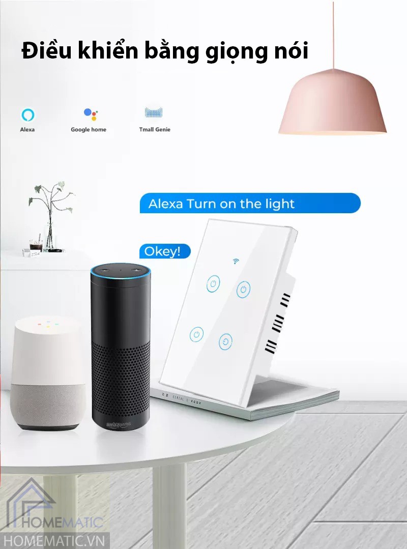 Công tắc Wifi mặt kính thế hệ mới Tuya HM21 (Remote)