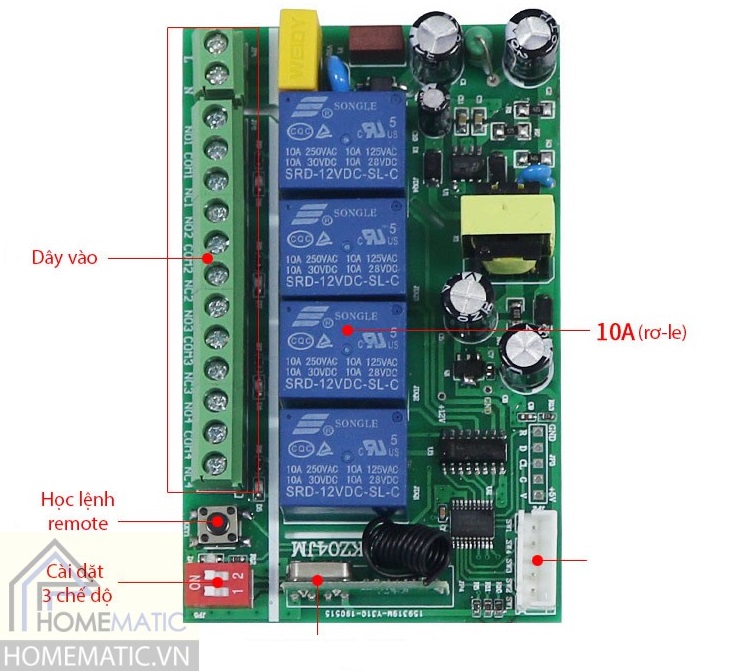 Công tắc điều khiển từ xa 4 thiết bị HM4G 