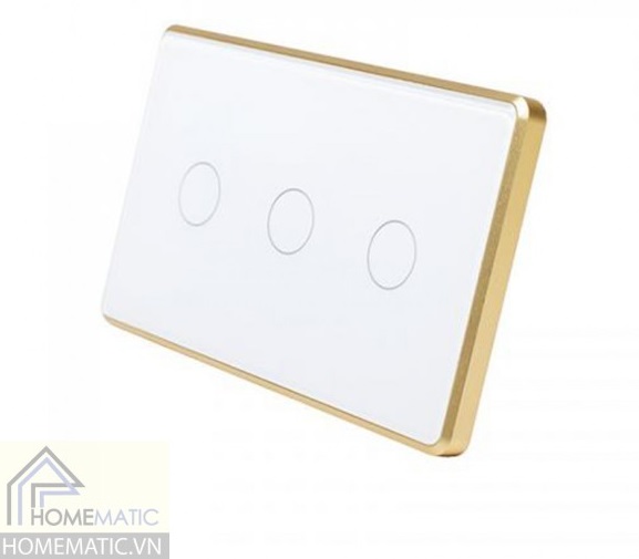 Công tắc Zigbee mặt kính cảm ứng viền kim loại Tuya HM62