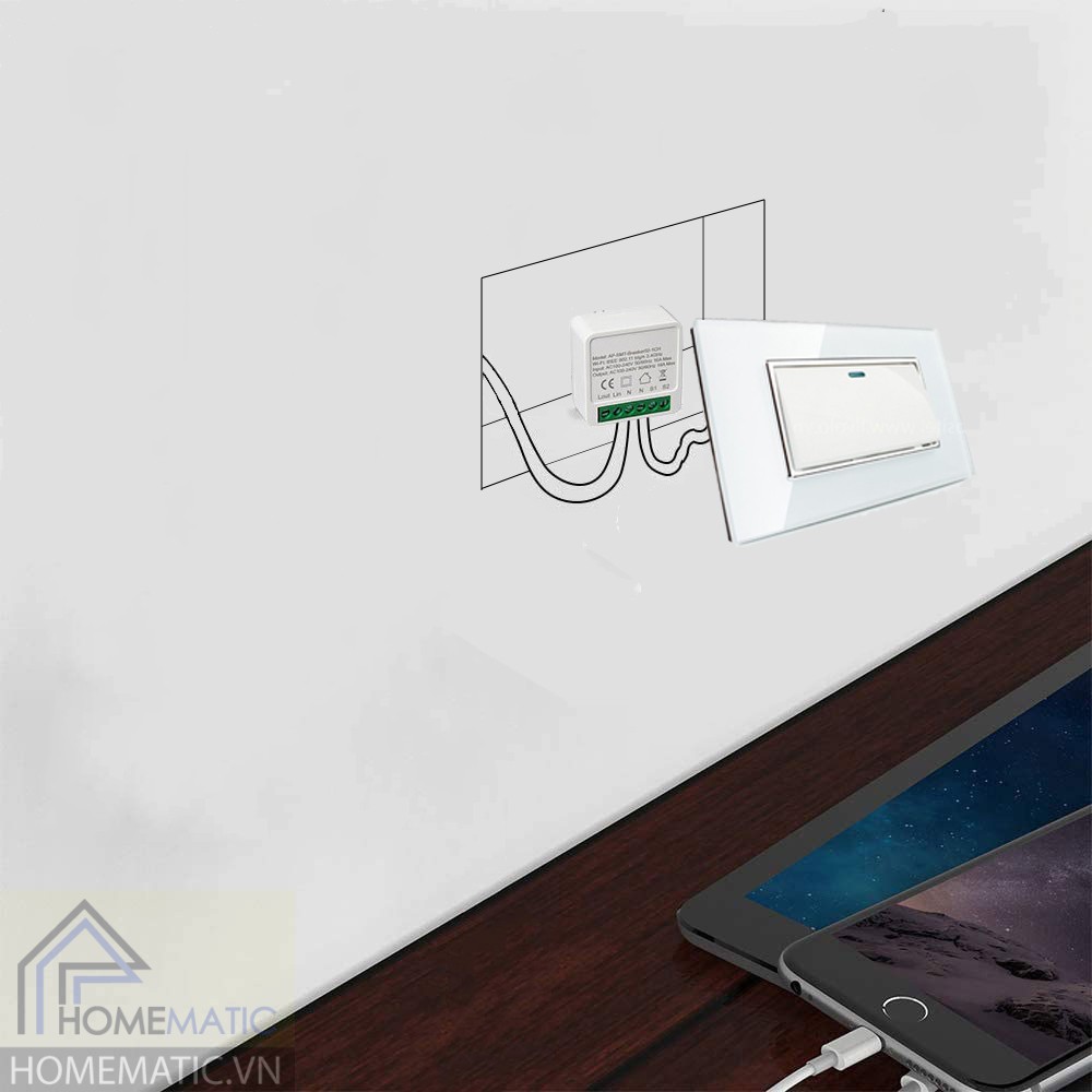 Công tắc Wifi nút bấm kính cường lực Livolo Tuya VL-C8