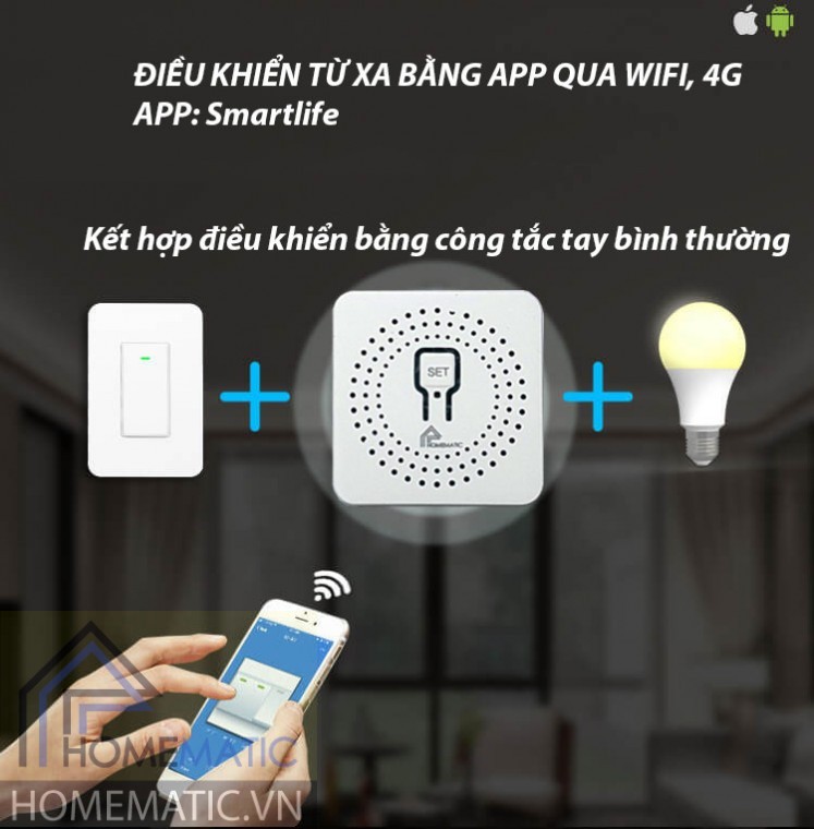 Hộp công tắc wifi mini siêu nhỏ 16A WDSV2